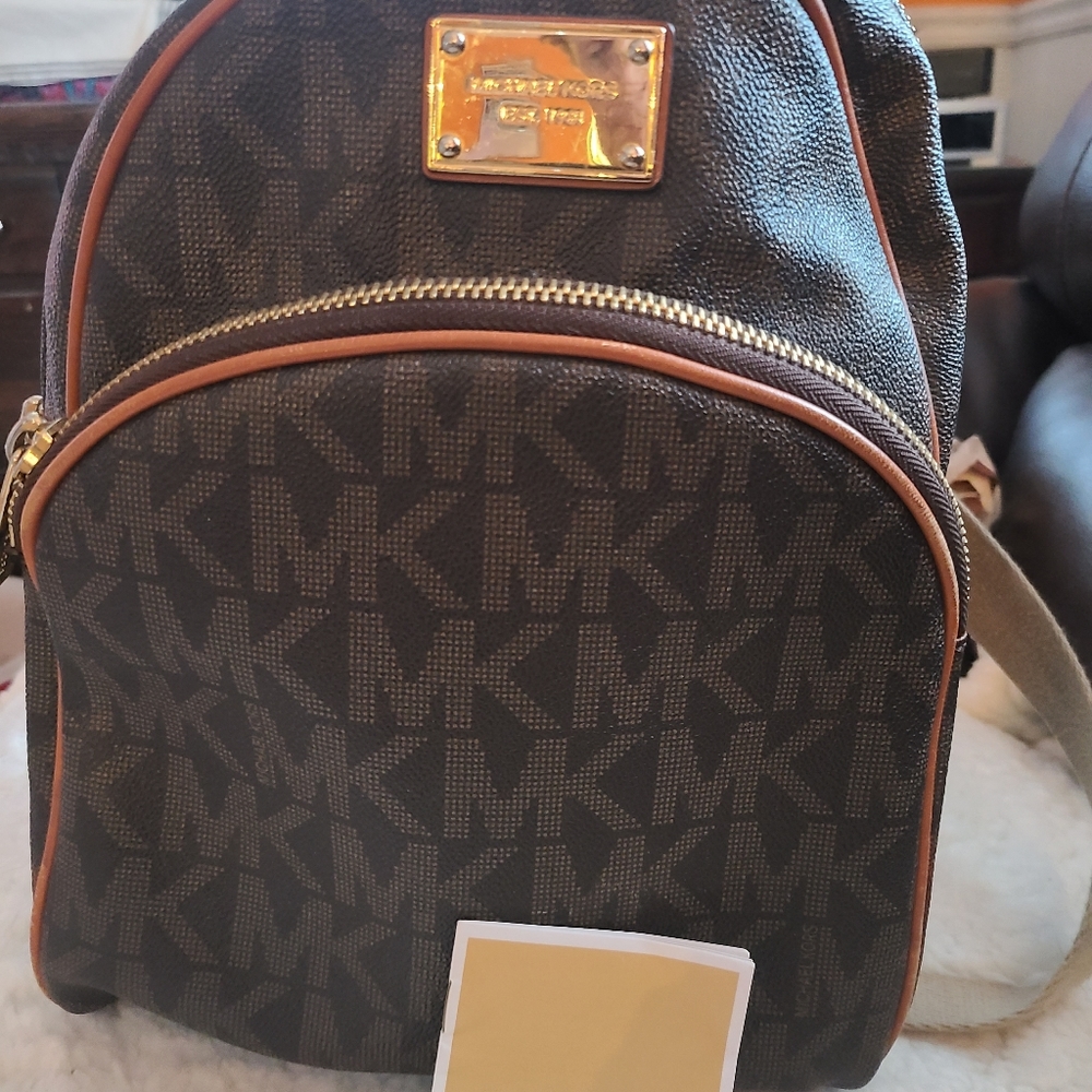 Michael Kors Abbey Coated Canvas Backpack